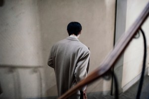 Backstage at the Soshiotsuki Men’s Fall 2026 ready-to-wear show at Pitti Uomo