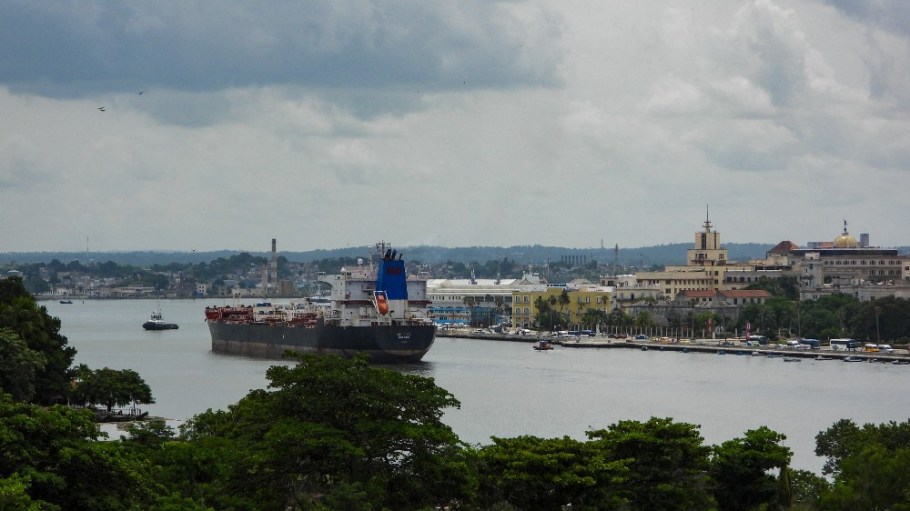 A fuel tanker at the Havana harbor on Sept. 14, 2025.