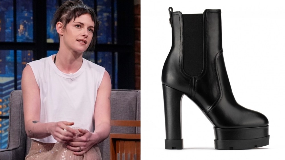 Kristen Stewart during an interview with host Seth Meyers on Monday.