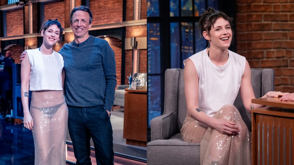 Kristen Stewart on Late Night With Seth Meyers on Jan. 5, 2026 in New York City.