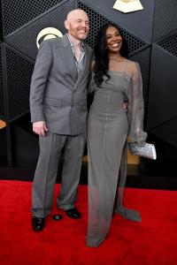 Bill Burr and Nia Renee Hill at the 68th GRAMMY Awards held at the Crypto.com Arena on February 01, 2026 in Los Angeles, California.
