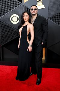 Leah Kateb and Miguel Harichi at the 68th GRAMMY Awards held at the Crypto.com Arena on February 01, 2026 in Los Angeles, California.