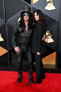 Slash and Meegan Hodges at the 68th GRAMMY Awards held at the Crypto.com Arena on February 01, 2026 in Los Angeles, California.
