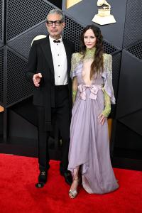 Jeff Goldblum and Emilie Livingston at the 68th GRAMMY Awards held at the Crypto.com Arena on February 01, 2026 in Los Angeles, California.