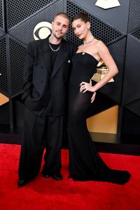 Justin Bieber and Hailey Bieber at the 68th GRAMMY Awards held at the Crypto.com Arena on February 01, 2026 in Los Angeles, California.