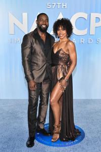 Michael Jai White and Gillian White at the 57th NAACP Image Awards held at the Pasadena Civic Auditorium on February 28, 2026 in Los Angeles, California.