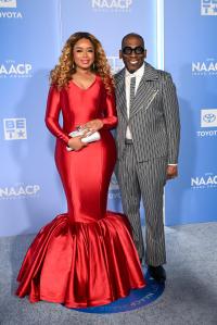 Karri Turner and Jamal Harrison Bryant at the 57th NAACP Image Awards held at the Pasadena Civic Auditorium on February 28, 2026 in Los Angeles, California.