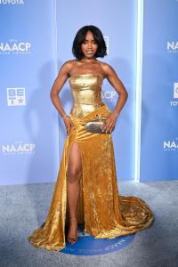 Lovie Simone at the 57th NAACP Image Awards held at the Pasadena Civic Auditorium on February 28, 2026 in Los Angeles, California.