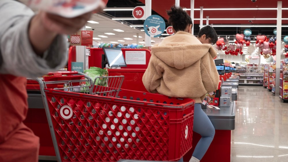 Customers shop at a Target store on February 10, 2026 in Chicago, Illinois.