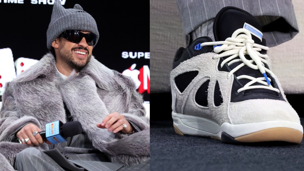 Bad Bunny speaks onstage during the Super Bowl LX Pregame & Apple Music Super Bowl LX Halftime Show Press Conference at Moscone Center West on Thursday in San Francisco.