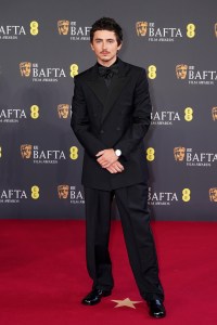 LONDON, ENGLAND - FEBRUARY 22: Timoth√©e Chalamet attends the EE BAFTA Film Awards 2026 at The Royal Festival Hall on February 22, 2026 in London, England. (Photo by Dominic Lipinski/Getty Images)