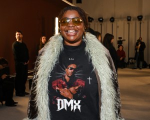Gabriella Karefa-Johnson at the Diotima fashion show as part of RTW Fall 2026 on February 14, 2026 in New York, New York.