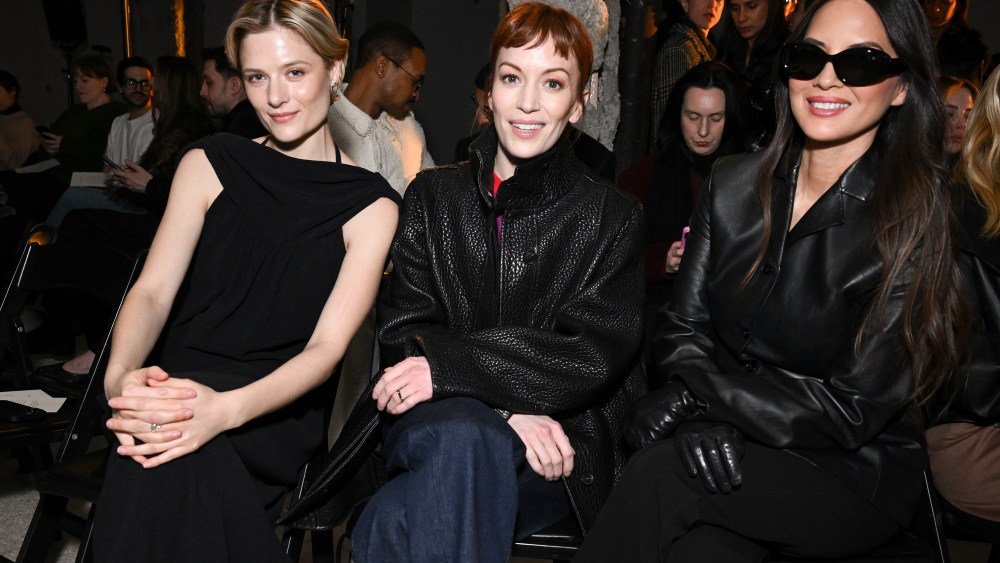 Louisa Jacobson, Britt Lower and Olivia Munn at the Kallmeyer fashion show as part of RTW Fall 2026 on February 13, 2026 in New York, New York.