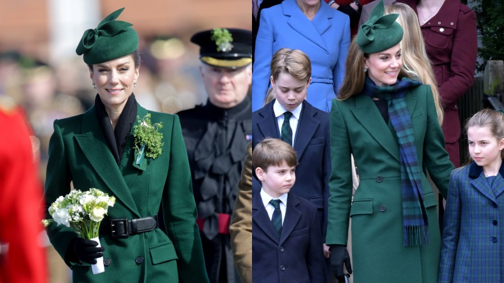 Kate Middleton's forest green McQueen coat.
