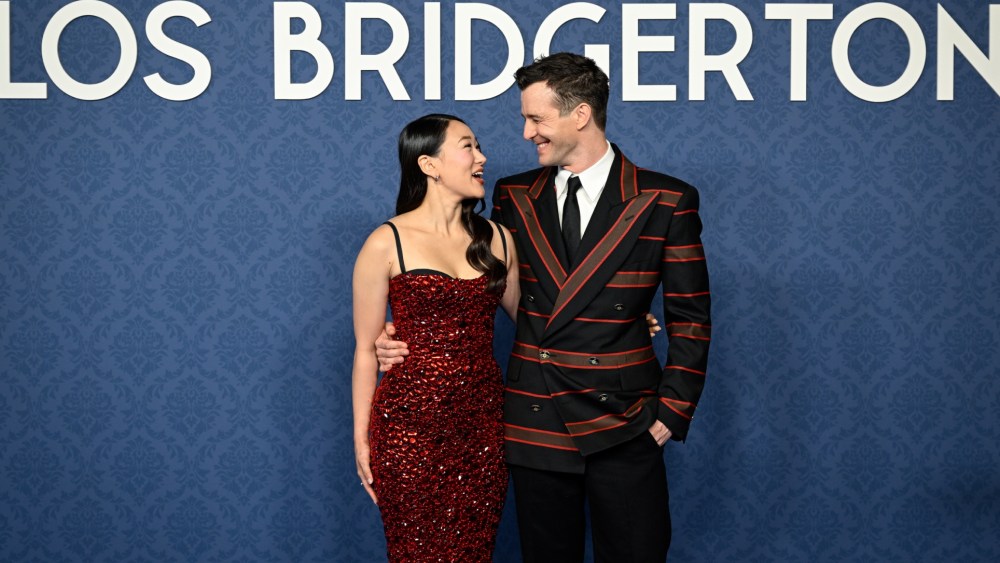 Yerin Ha wears Dolce & Gabbana at the 'Bridgerton' Season Four Madrid Photo Call.