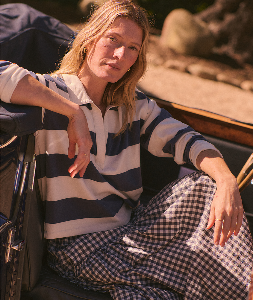 A women's rugby shirt from Marine Layer.