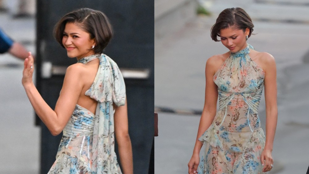 Zendaya wears McQueen to "Jimmy Kimmel Live!"