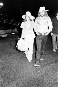 Concert goers attend Bob Dylan concert at the Forum near Los Angeles on Feburary 19, 1974.