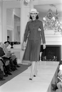 Hardy Aimes fall 1978 couture collection fashion show. Aimes is noted for dressing Queen Elizabeth II during her reign.  Sir Hardy Aimes fall 1978 couture collection fashion show, London.