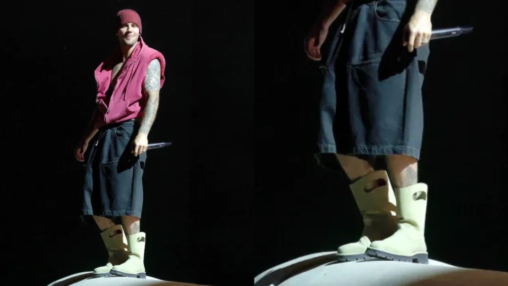 Justin Bieber performs at the Coachella Stage during the 2026 Coachella Valley Music and Arts Festival at Empire Polo Club on April 18, 2026 in Indio, California.