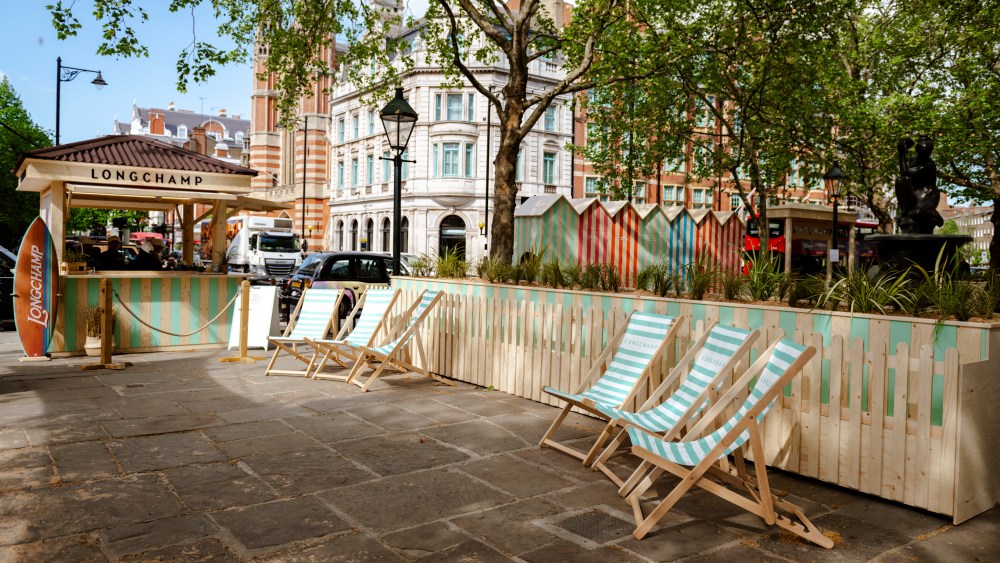 La Plage Longchamp pop-up at  London’s Sloane Square