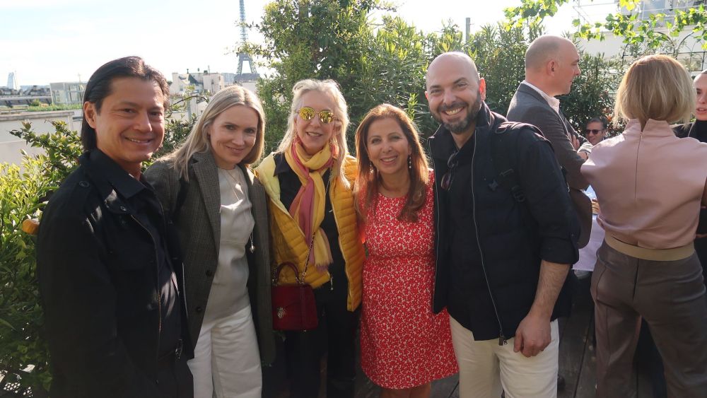 Jeffrey Valenty, Lucy Goff, Susan Rockefeller, Karine Ohana and Julian Bedel at the "Brands With a Mission" event in Paris.