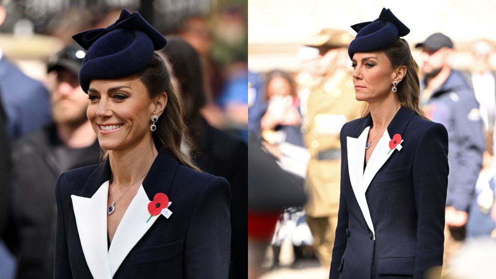 Kate Middleton wears Givenchy attends the ANZAC Day commemorations on April 25 in London.