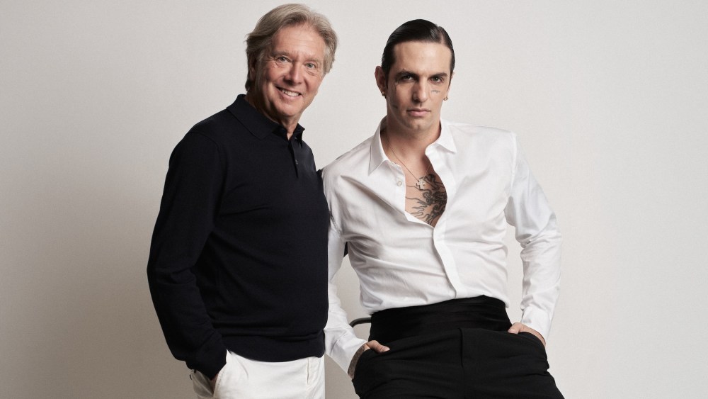 Mauro Grange, CEO Dondup, and Achille Lauro, creative director.