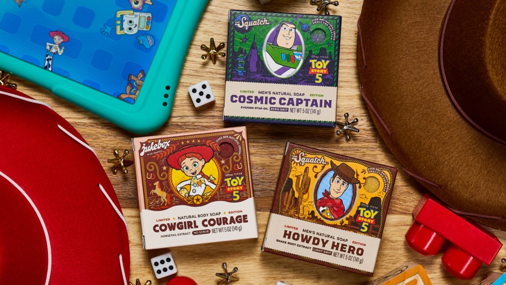 Jukebox x Dr. Squatch "Toy Story 5" collaboration.