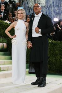 Lauren Hashian and Dwayne Johnson at The 2026 Met Gala Celebrating "Costume Art" held at The Metropolitan Museum of Art on May 04, 2026 in New York, New York.