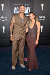 Kane Brown and Katelyn Jae Brown at The 61st Academy of Country Music Awards held at MGM Grand Garden Arena on May 17, 2026 in Las Vegas, Nevada.