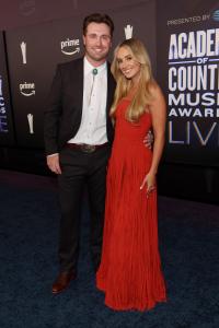 Duck Hodges and Lainey Wilson at The 61st Academy of Country Music Awards held at MGM Grand Garden Arena on May 17, 2026 in Las Vegas, Nevada.