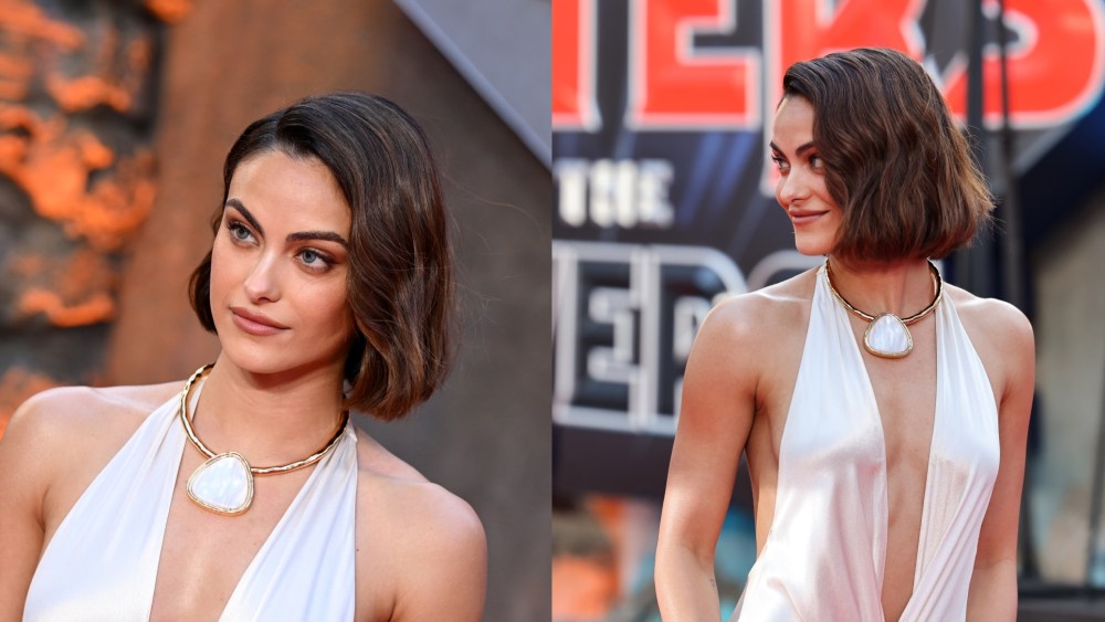 Camila Mendes wears Anna October at the "Masters of the Universe" premiere on May 27 in London.