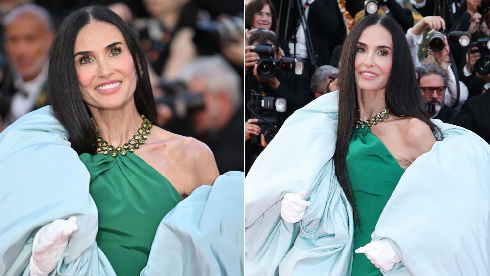 Demi Moore in Balenciaga haute couture by Pierpaolo Piccioli during the 2026 Cannes Film Festival's closing ceremony on Saturday.