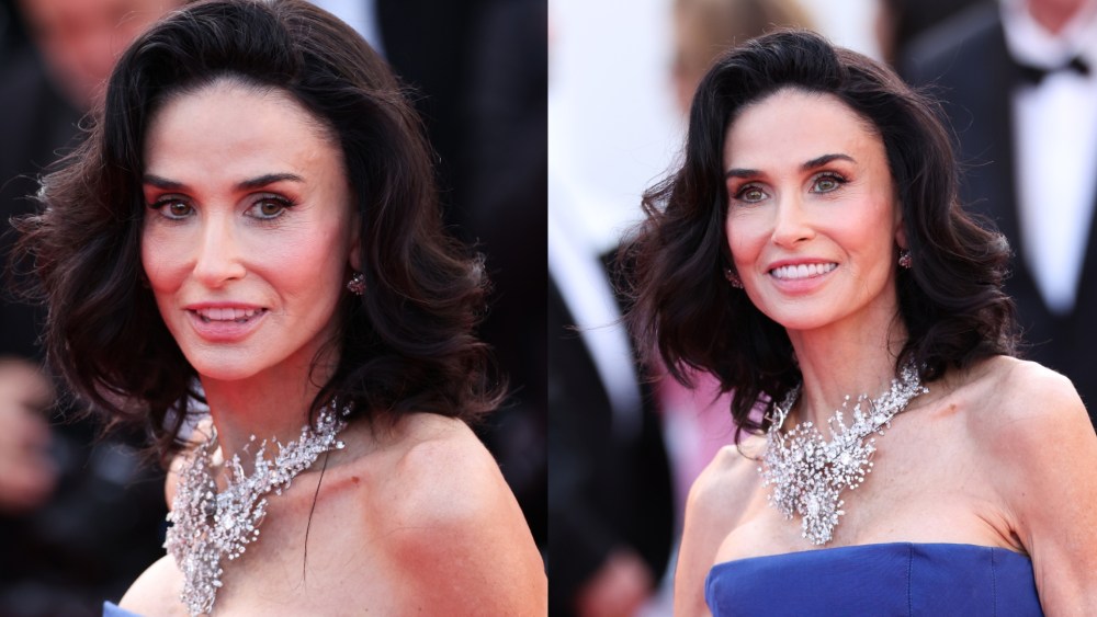 Demi Moore wears Self-Portrait and Swarovski jewelry at the "La Bola Negra" screening during the 79th annual Cannes Film Festival at Palais des Festivals on May 21 in Cannes, France.