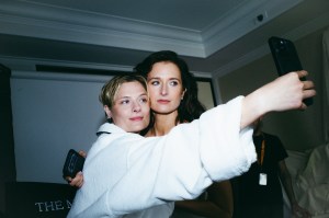 Louis Jacobson and Grace Gummer getting ready for the Met Gala 2026.