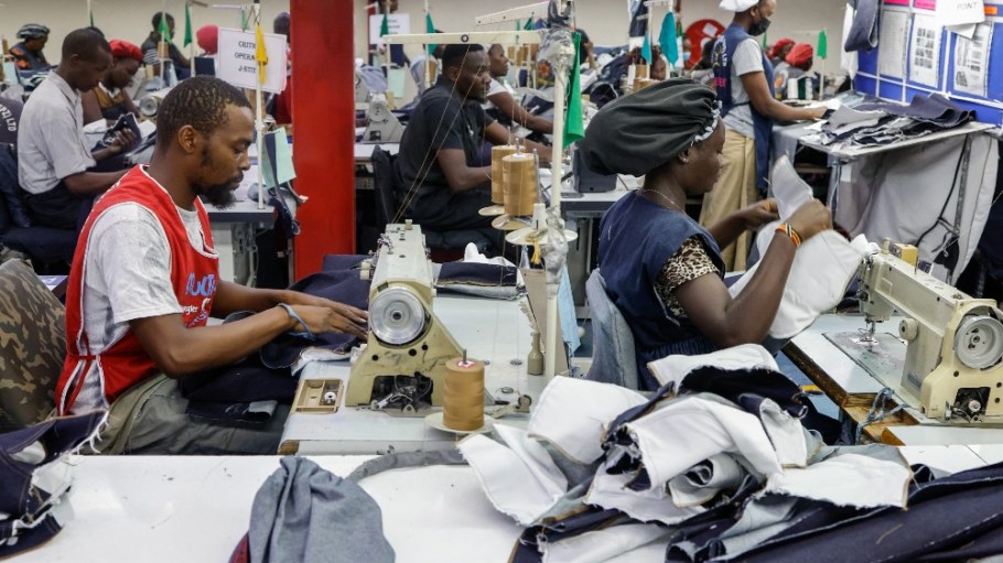 Workers at the United Aryan textile factory in Nairobi, Kenya.