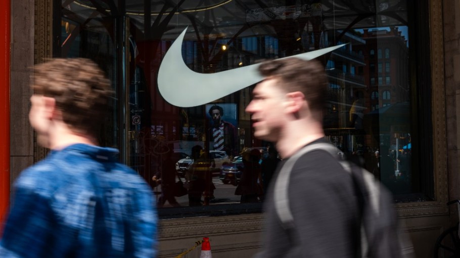 The window of a Nike store in New York City.